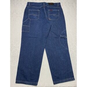 Vintage Fubu Men's Jeans 42×34 Blue Circa XCII Carpenter Baggy Hip Hop 90s Y2K
